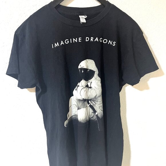 MAGINE DRAGONS 2014 Concert Tour Black T-Shirt ASTRONAUT INTO THE NIGHT Medium - Picture 1 of 3